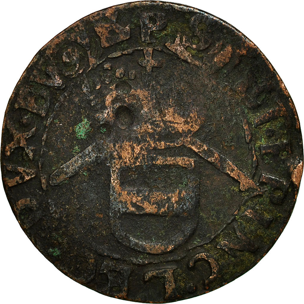 Coin, LIEGE, Maximilian Henry, Liard, Undated, Hasselt, F(12-15), Copper, KM:72