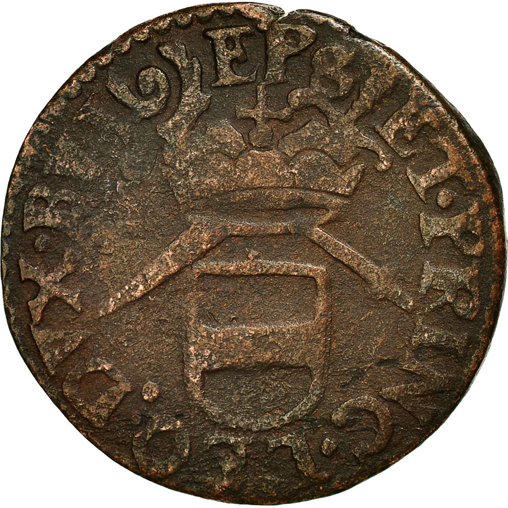Monnaie, LIEGE, Maximilian Henry, Liard, Undated, Hasselt, TB, Cuivre, KM:72
