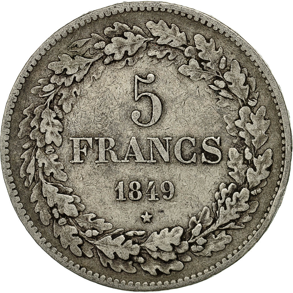 Coin, Belgium, Leopold I, 5 Francs, 5 Frank, 1849, EF(40-45), Silver, KM:3.2