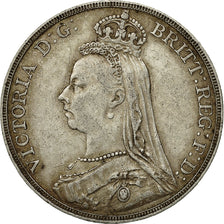 Munten, Groot Bretagne, Victoria, Crown, 1891, ZF, Zilver, KM:765