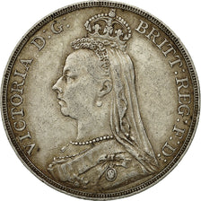 Coin, Great Britain, Victoria, Crown, 1891, EF(40-45), Silver, KM:765