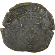 FRANCE, Douzain aux croissants, 1552, Troyes, F(12-15), Silver, Ciani #1305,...