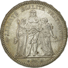 Moneta, Francja, Hercule, 5 Francs, 1873, Paris, MS(60-62), Srebro, KM:820.1