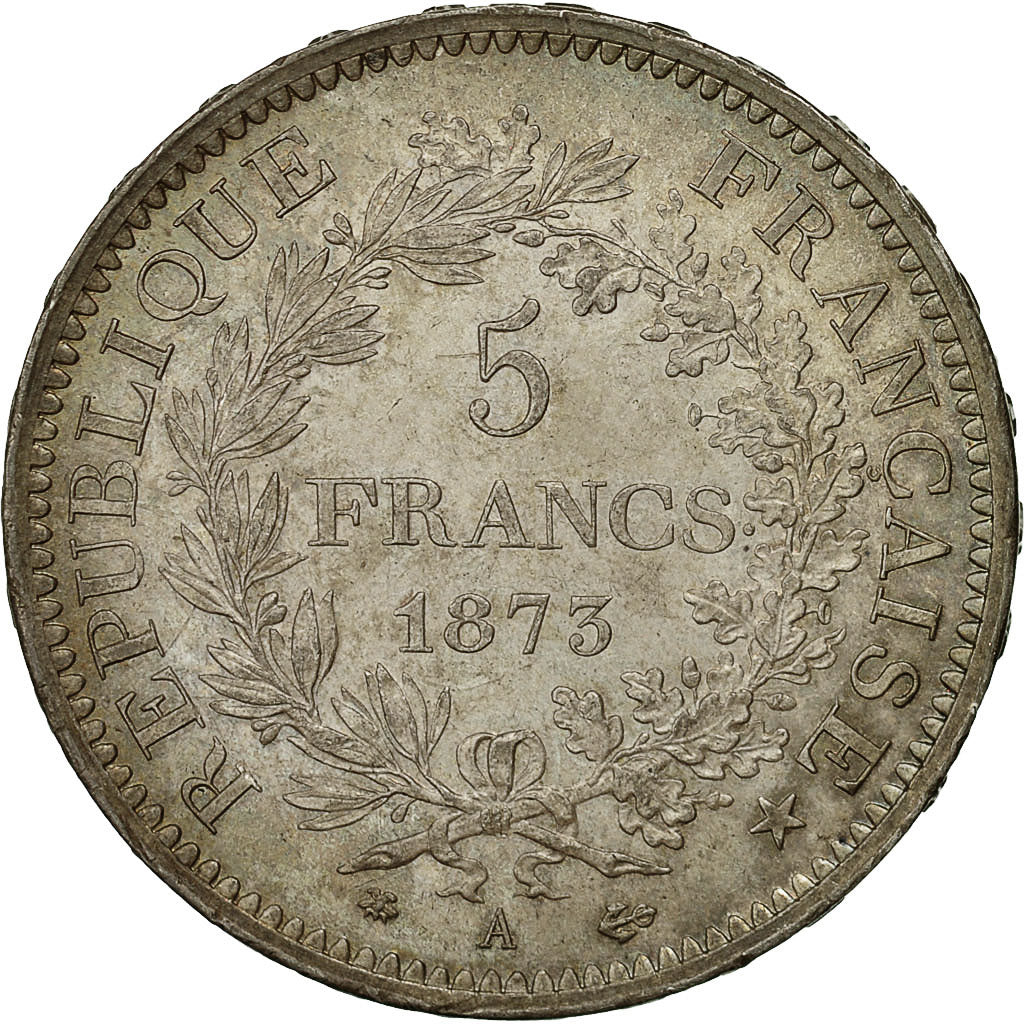 Coin, France, Hercule, 5 Francs, 1873, Paris, MS(60-62), Silver, KM:820.1
