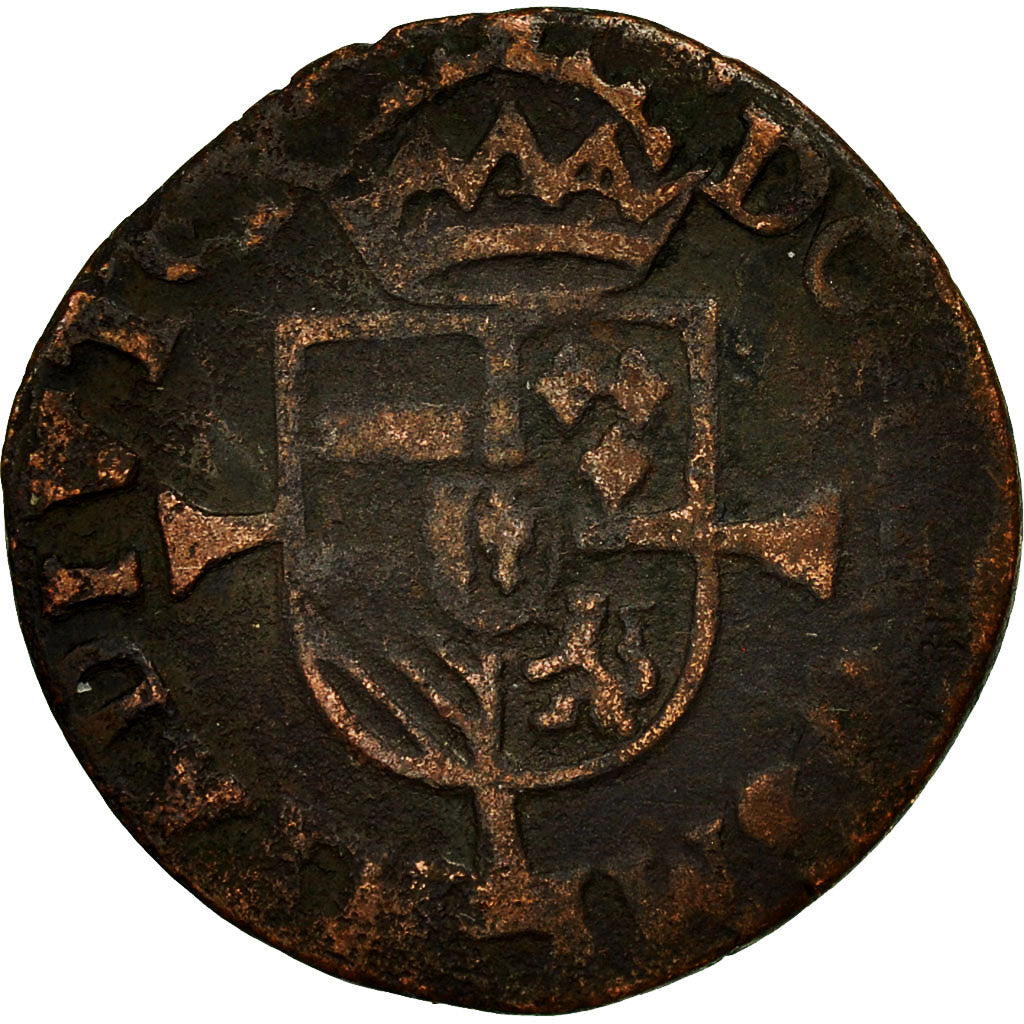 Paesi Bassi Spagnoli, Philip II, Double Courte, Uncertain Mint, MB, Rame