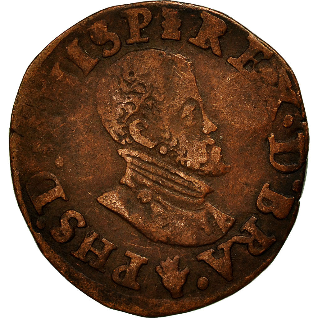 Coin, Spanish Netherlands, Philip II, Double Courte, Undated, Anvers, VF(30-35)