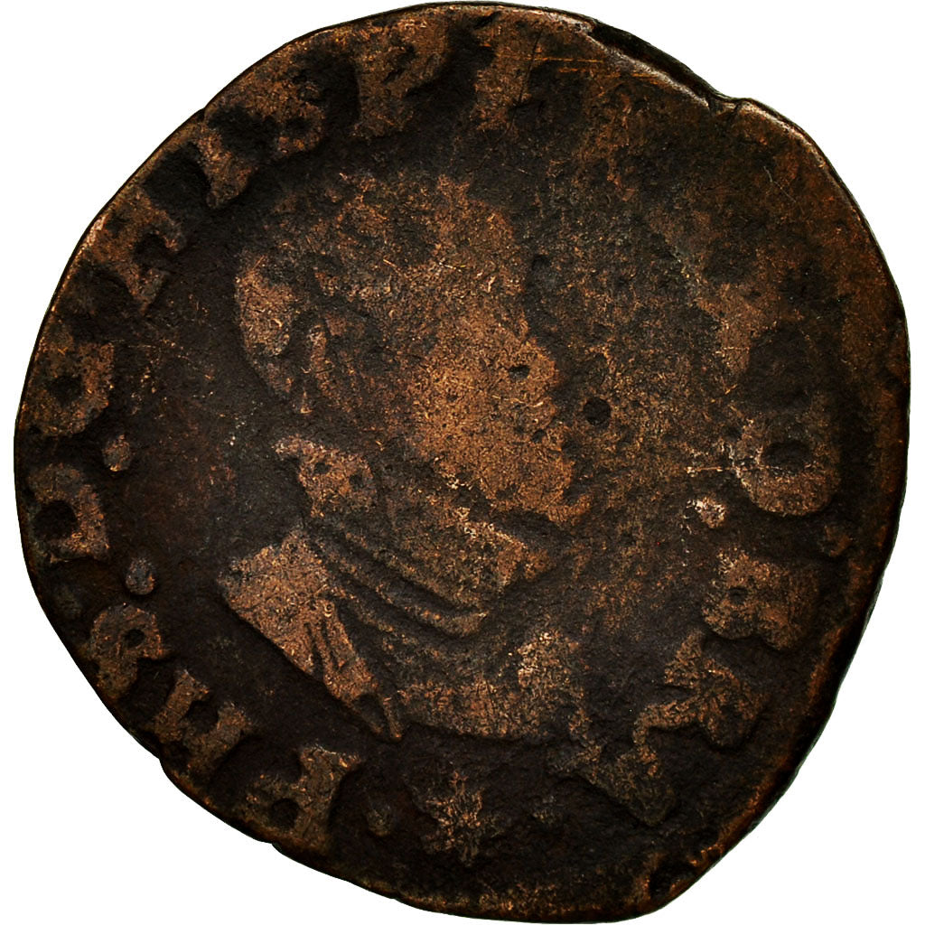 Coin, Spanish Netherlands, Philip II, Double Courte, Undated, Maastricht
