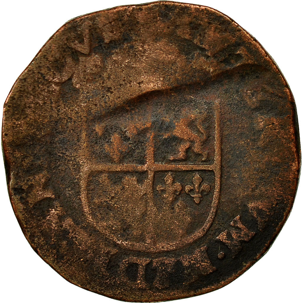 Monnaie, Belgique, Flandre, François d'Alençon, Liard, Oord, Undated, Bruges