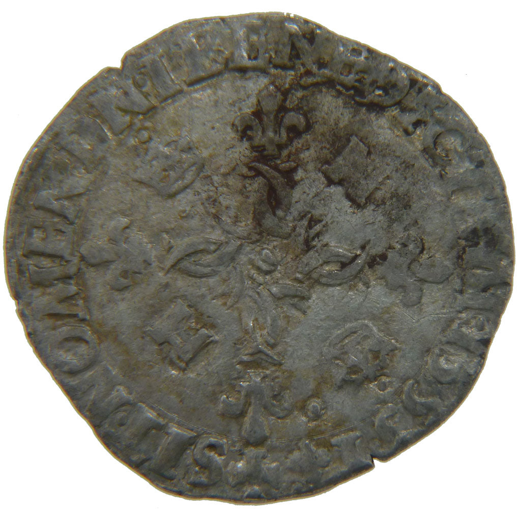 FRANCE, Douzain aux croissants, 1553, Lyons, VF(30-35), Silver, Ciani #1305,...