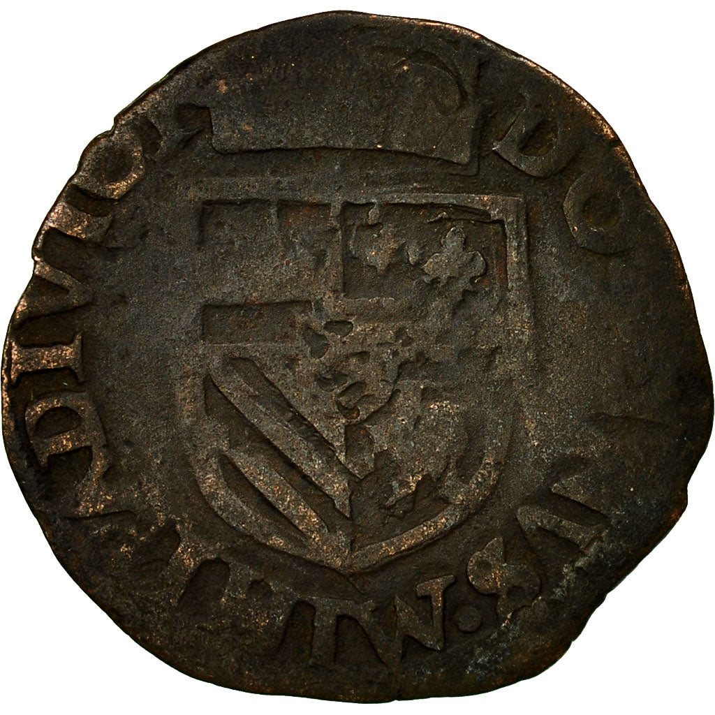 Spanish Netherlands, Philip II, Gigot, 1587, Maastricht, VF(20-25), Copper