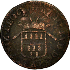 LIEGE, John Louis, Liard, 1691, Liege, VF(20-25), Copper, KM:97