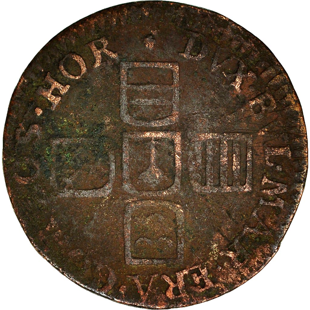 LIEGE, John Louis, Liard, 1691, Liege, VF(20-25), Copper, KM:97