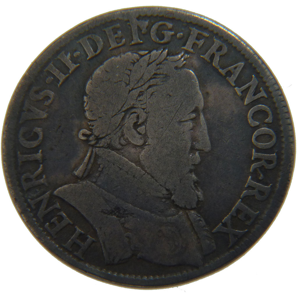 FRANCE, Teston, 1554, Paris, VF(20-25), Silver, Ciani #1285, 9.10