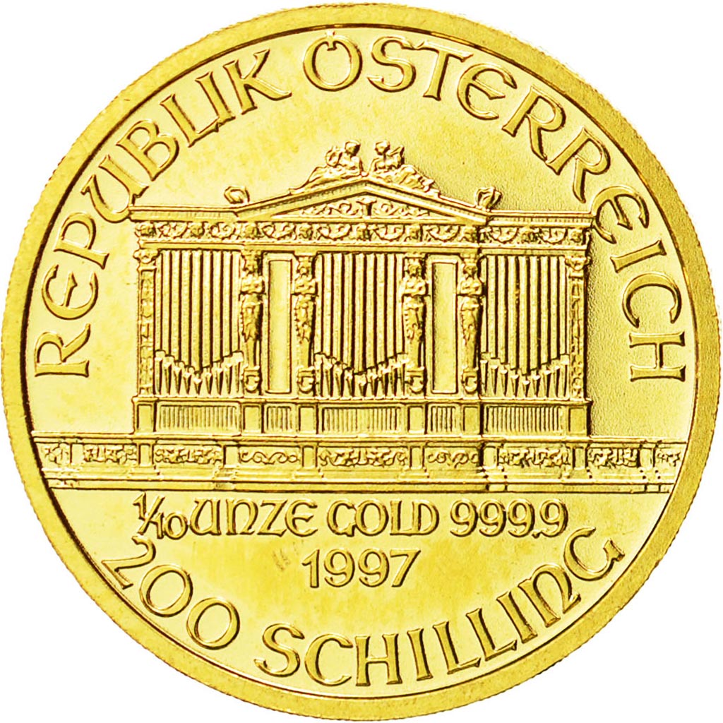 Austria, 200 Schilling, 1997, Vienna Philharmonic, MS(65-70), Gold, KM:3004