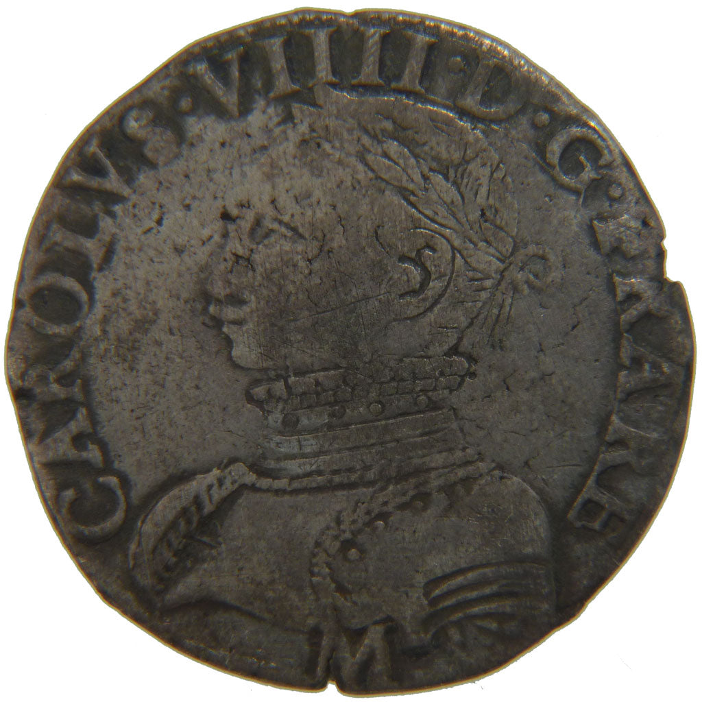 Charles IX, Teston au buste jeune