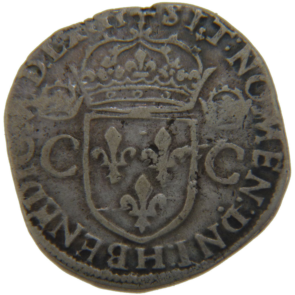 FRANCE, Teston, 1563, La Rochelle, F(12-15), Silver, Ciani #1356, 9.20