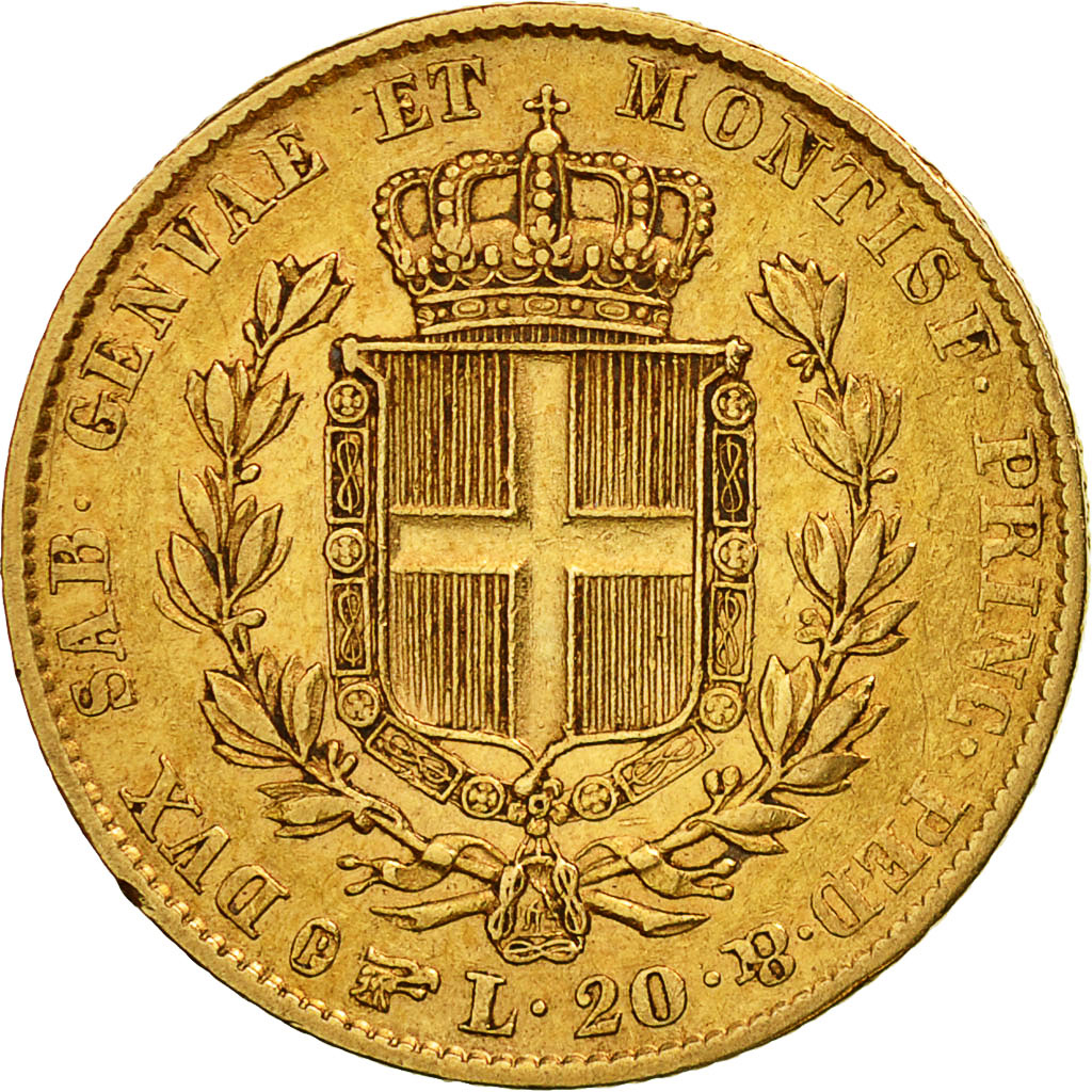 Monnaie, États italiens, SARDINIA, Carlo Alberto, 20 Lire, 1849, Torino, TTB