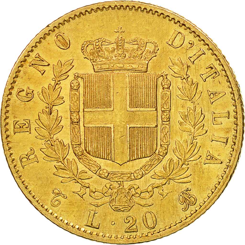 Italie, Vittorio Emanuele II, 20 Lire, 1862, Torino, TTB+, Or, KM:10.1
