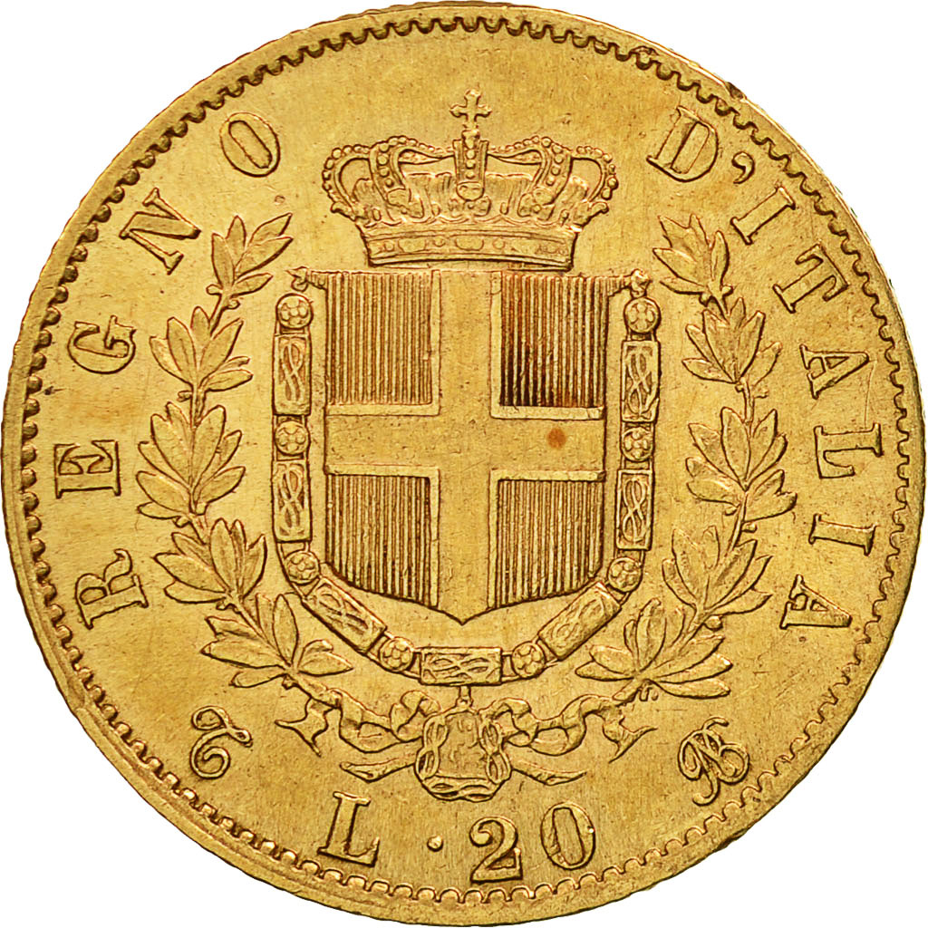 Italie, Vittorio Emanuele II, 20 Lire, 1868, Torino, TTB+, Or, KM:10.1