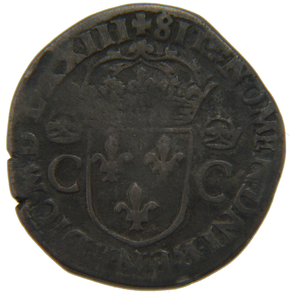 FRANCE, Teston, 1573, Nantes, VG(8-10), Silver, Ciani #1362, 9.10