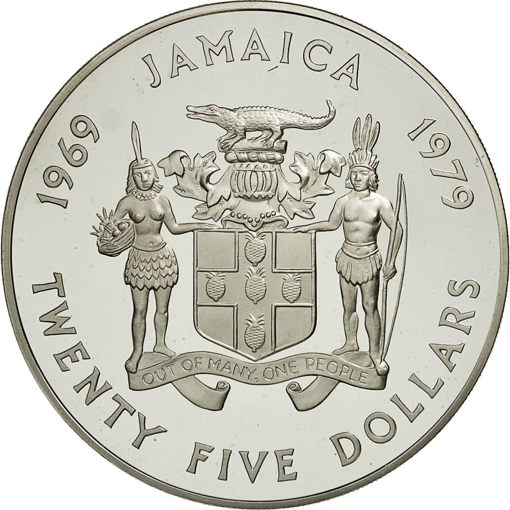 Monnaie, Jamaica, Elizabeth II, 25 Dollars, 1979, FDC, Argent, KM:81
