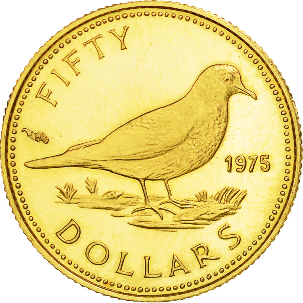 Bahamas, Elizabeth II, 50 Dollars, 1975, SPL, Oro, KM:69
