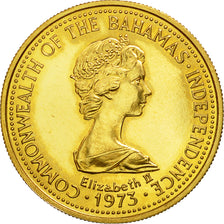 Bahamas, Elizabeth II, 150 Dollars, 1975, MS(64), Gold, KM:51