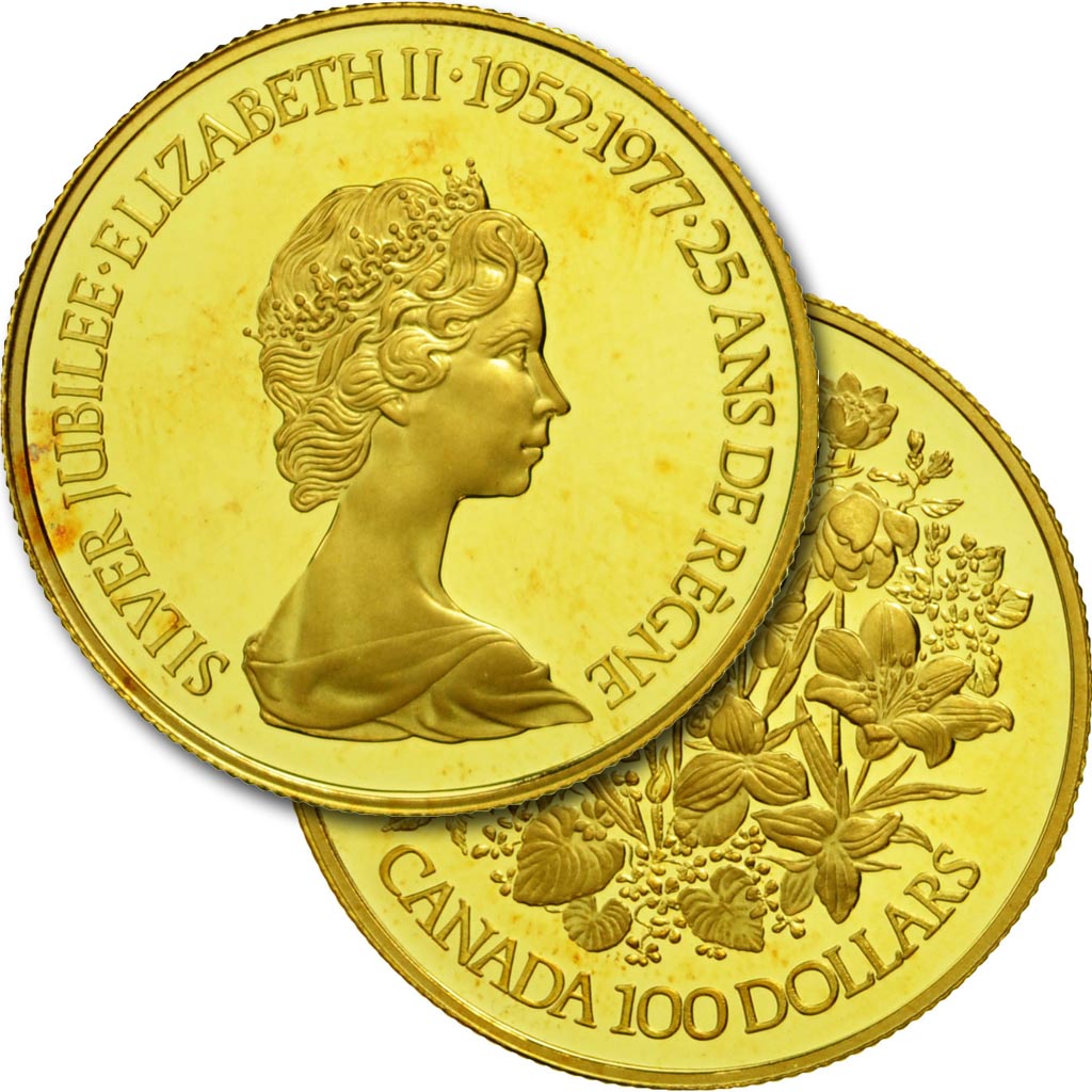 Coin, Canada, Elizabeth II, 100 Dollars, 1977, Royal Canadian Mint, Ottawa