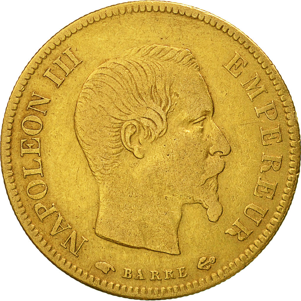 France, Napoleon III, 10 Francs, 1856, Paris, VF(30-35), Gold, KM:784.3