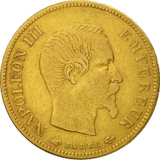 France, Napoleon III, 10 Francs, 1856, Paris, VF(30-35), Gold, KM:784.3