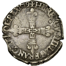 Monnaie, France, 1/8e Ecu, 1579, Nantes, TB+, Argent, Ciani:1440