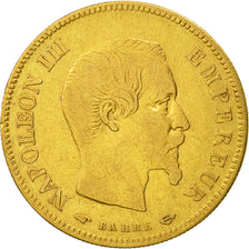France, Napoleon III, 10 Francs, 1858, Paris, VF(20-25), Gold, KM 784.3