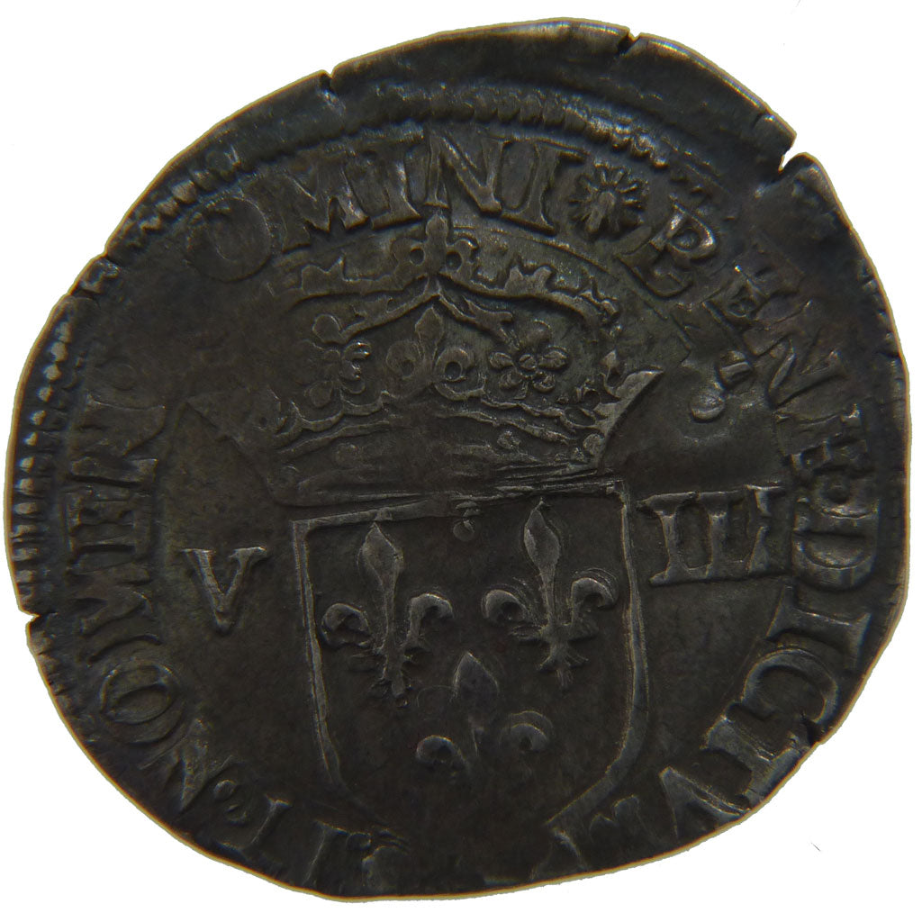 FRANCE, 1/8e Ecu, 1581, VF(20-25), Silver, Ciani #1440, 4.90