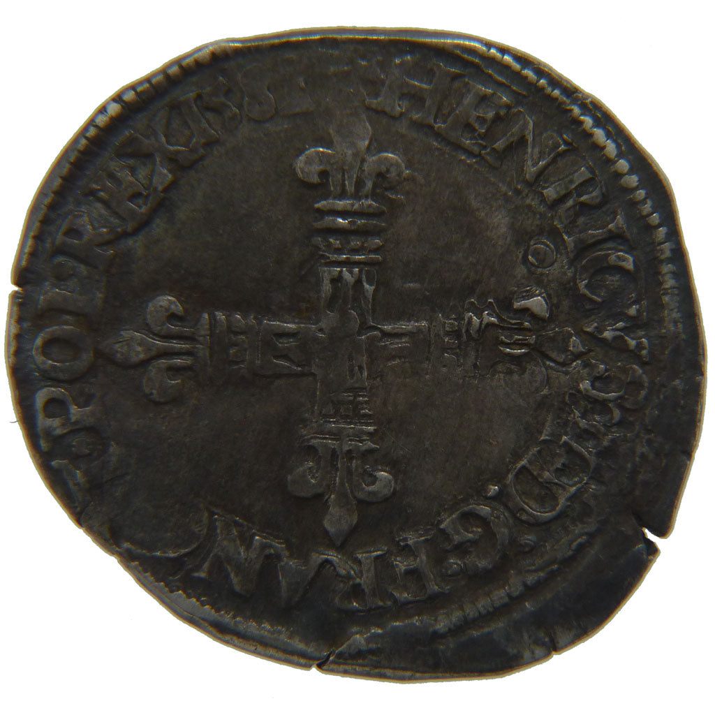FRANCE, 1/8e Ecu, 1581, VF(20-25), Silver, Ciani #1440, 4.90
