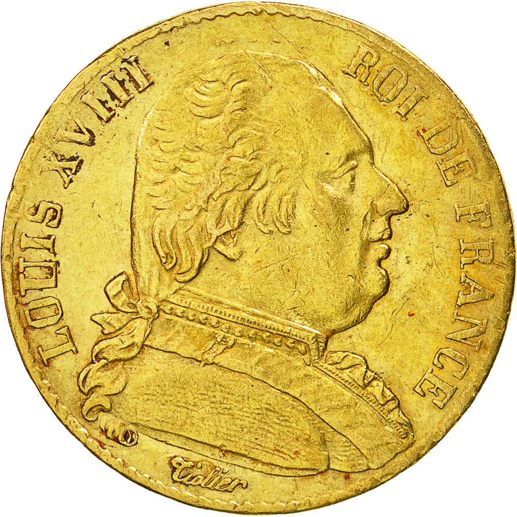 Münze, Frankreich, Louis XVIII, Louis XVIII, 20 Francs, 1814, Paris, SS, Gold