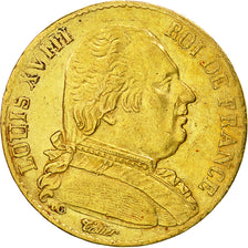 Munten, Frankrijk, Louis XVIII, Louis XVIII, 20 Francs, 1814, Paris, ZF, Goud