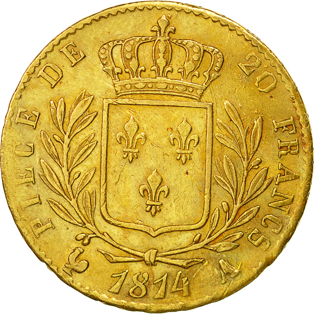Münze, Frankreich, Louis XVIII, Louis XVIII, 20 Francs, 1814, Paris, SS, Gold