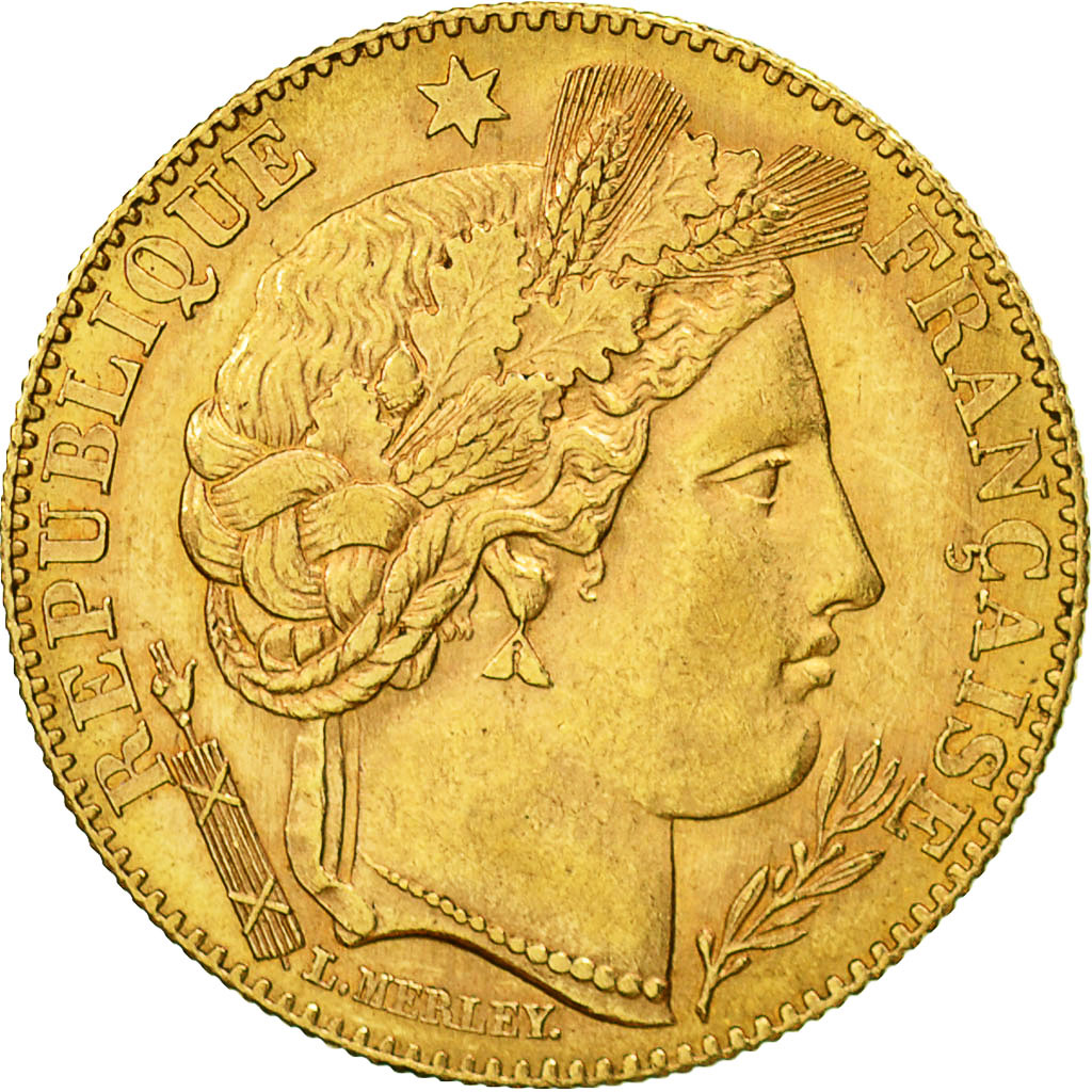 Moneta, Francia, Cérès, 10 Francs, 1896, Paris, BB+, Oro, KM:830, Gadoury:1016