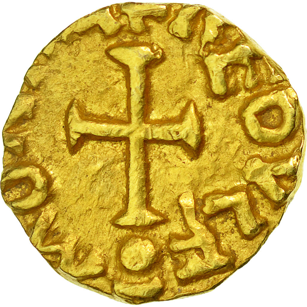 Monnaie, France, BETOREX, Triens, Monétaire FREDVLFVS, Bourges, TTB+, Or