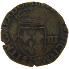 FRANCE, 1/8e Ecu, 1584, Bayonne, F(12-15), Silver, Ciani #1440, 9.60