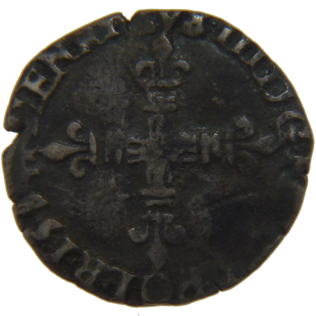FRANCE, 1/8e Ecu, 1584, Bayonne, F(12-15), Silver, Ciani #1440, 9.60