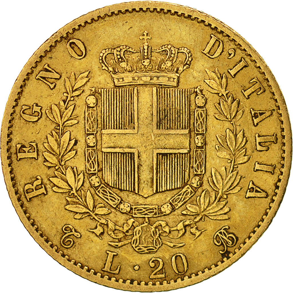 Monnaie, Italie, Vittorio Emanuele II, 20 Lire, 1863, Torino, TTB, Or, KM:10.1
