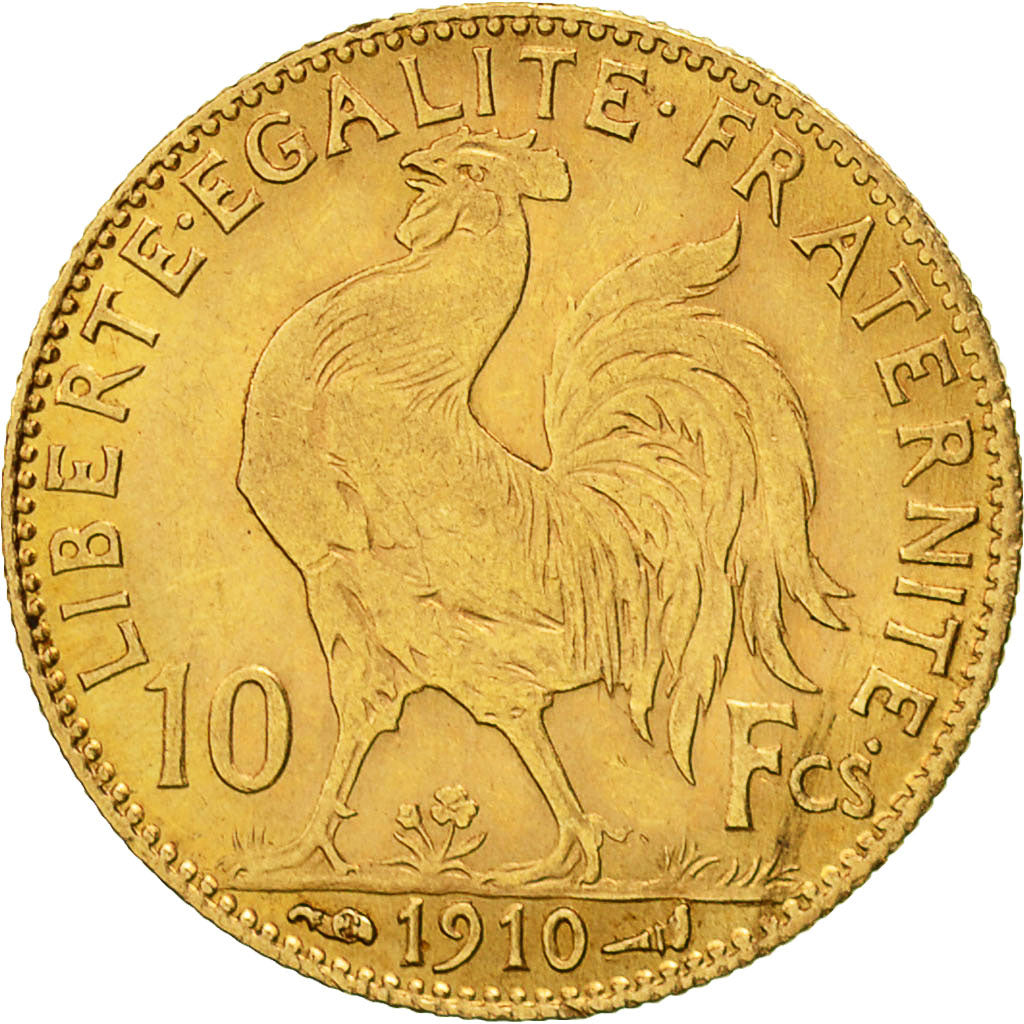 Francia, Marianne, 10 Francs, 1910, Paris, MBC, Oro, KM:846, Gadoury:1017
