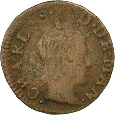 Coin, France, Ardennes, Charles II, Denier Tournois, 1654, Charleville