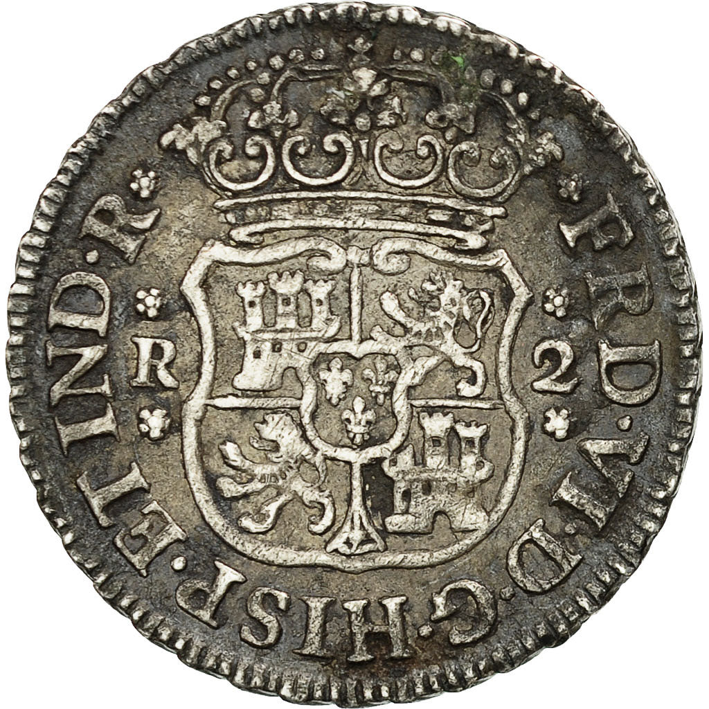 Mexico, Ferdinand VI, 2 Réales, 1757, Mexico City, AU(50-53), Silver, KM:86.1
