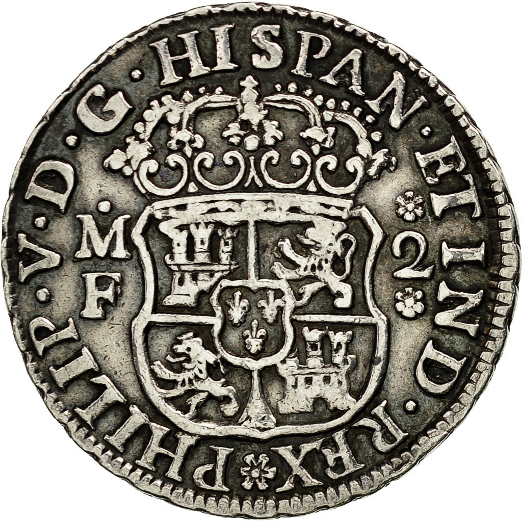 Moneda, México, Philip V, 2 Reales, 1741, Mexico City, MBC, Plata, KM:84