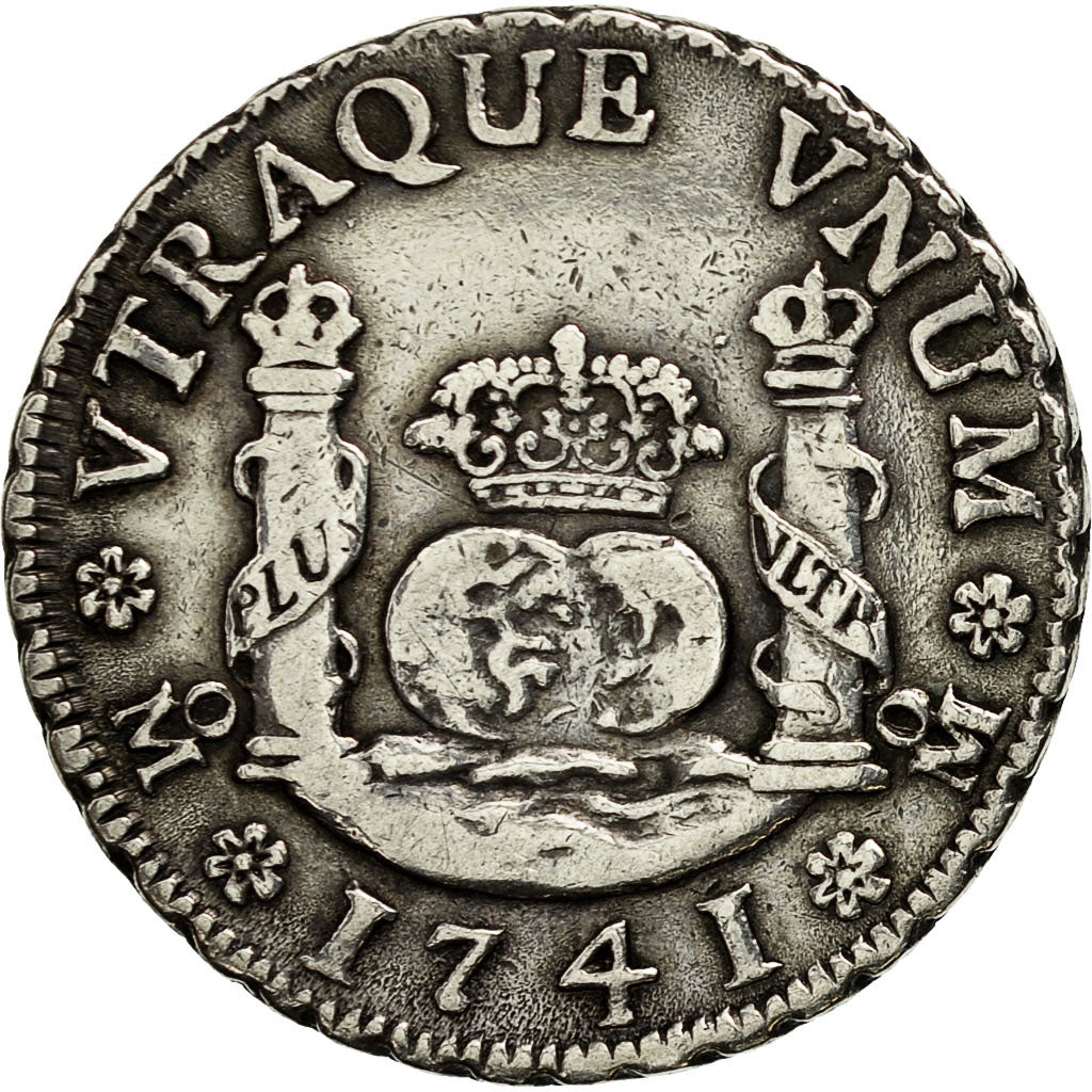 Moneda, México, Philip V, 2 Reales, 1741, Mexico City, MBC, Plata, KM:84