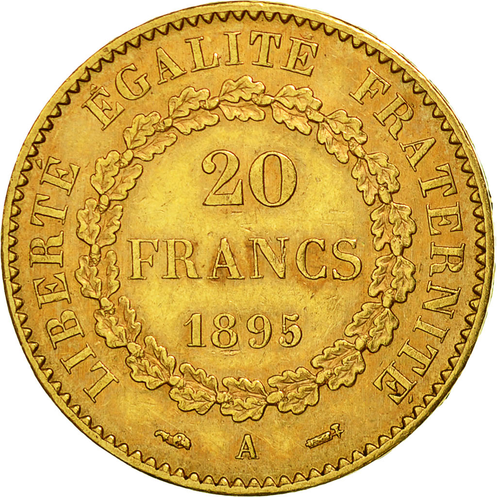 France, Génie, 20 Francs, 1895, Paris, TTB+, Or, KM:825, Gadoury:1063