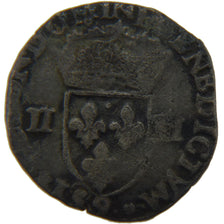 FRANCE, ¼ Ecu, 1584, Rennes, VG(8-10), Silver, Ciani #1510, 9.40