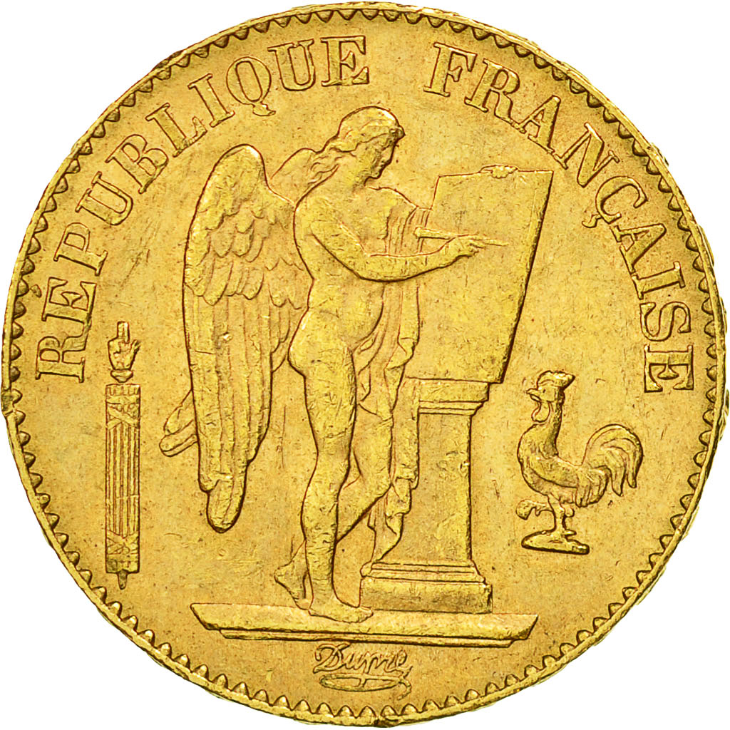 France, Génie, 20 Francs, 1897, Paris, AU(50-53), Gold, KM:825, Gadoury:1063